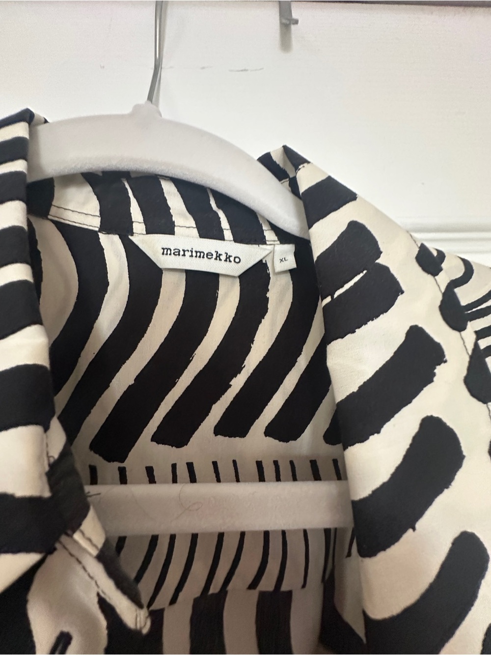 Marimekko Black & White Zebra Print Tie-Waist Shirt Dress - Picture 2 of 4